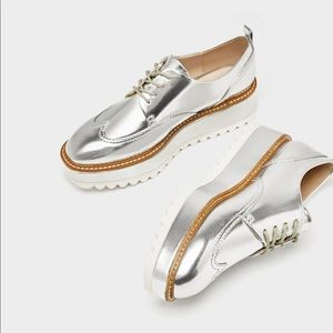 Zara silver platform shoes